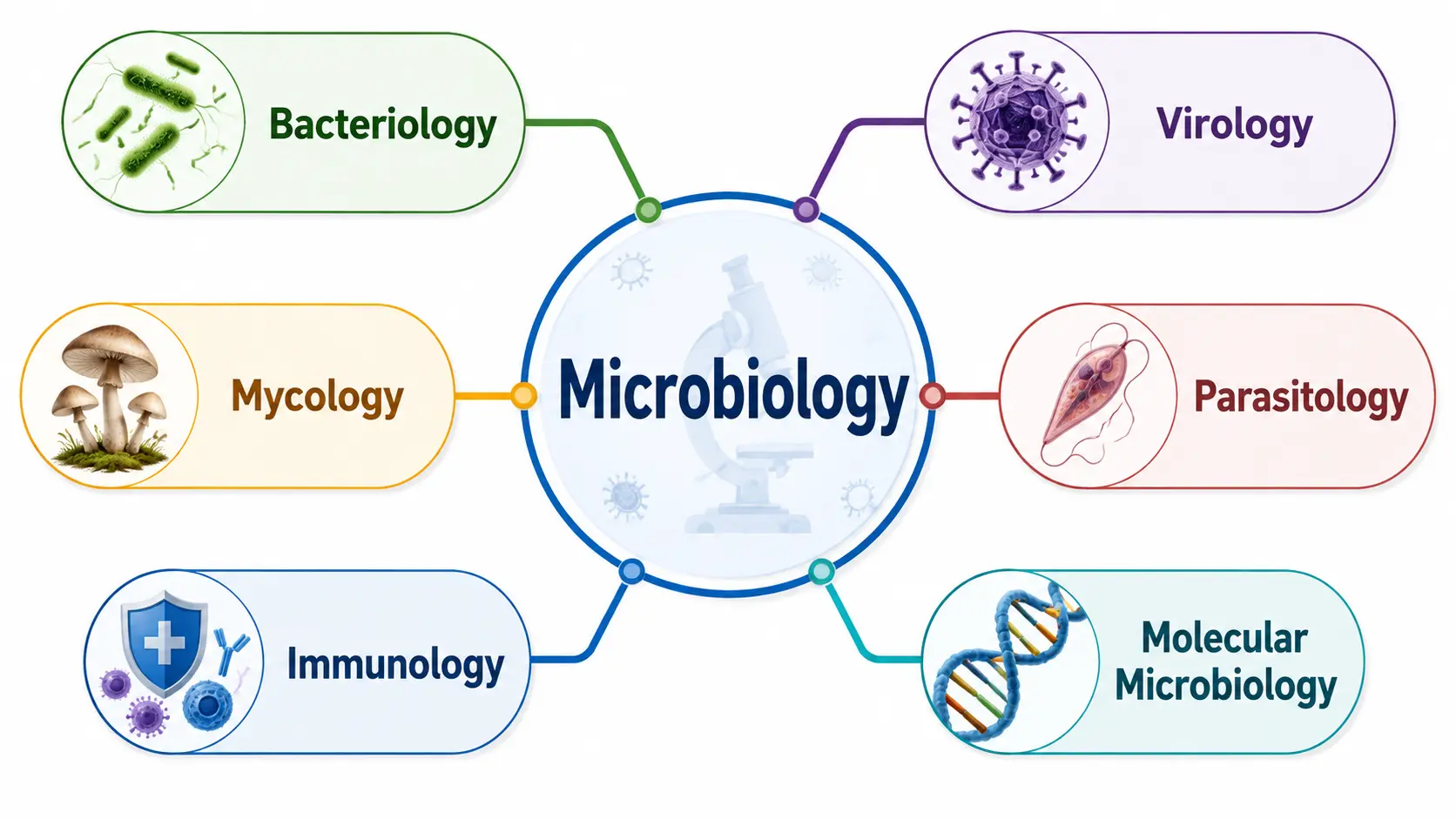 Main branches studied in microbiology programs in Turkey