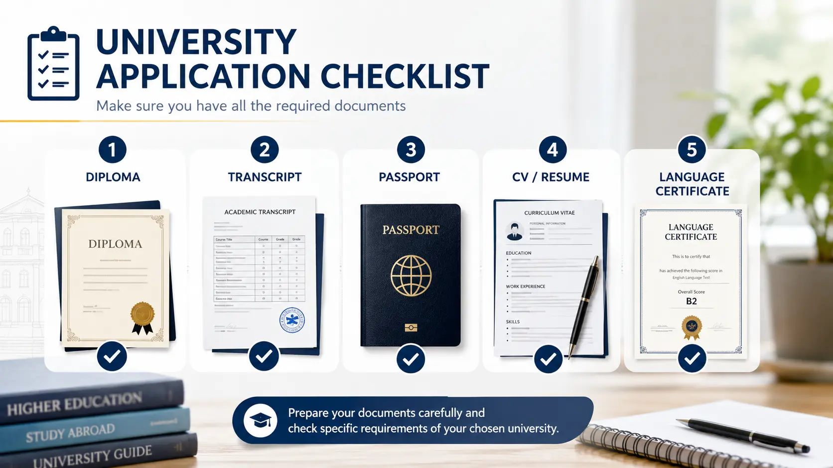 Documents for applying to microbiology programs in Turkey