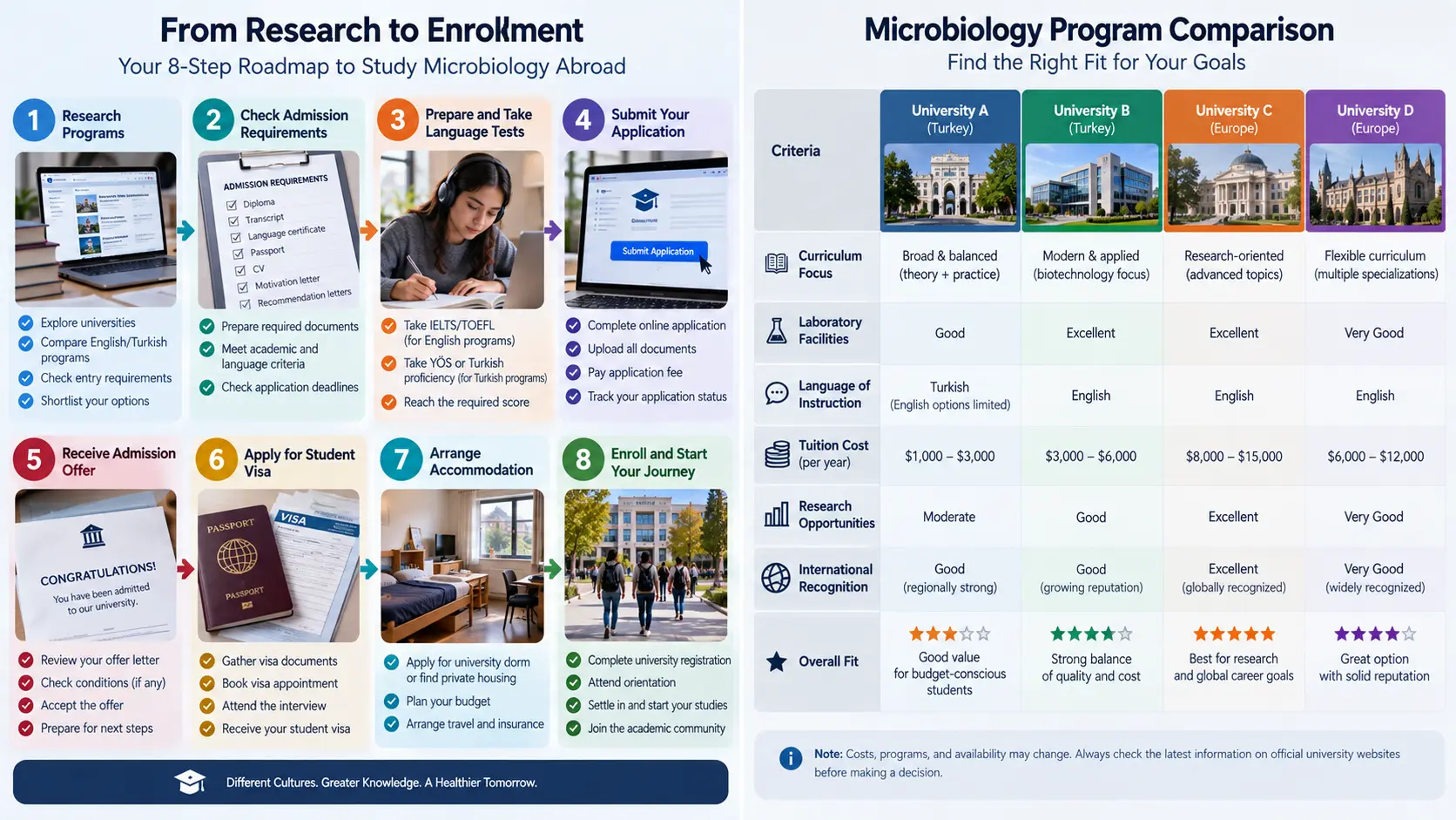 How to compare microbiology programs in Turkey