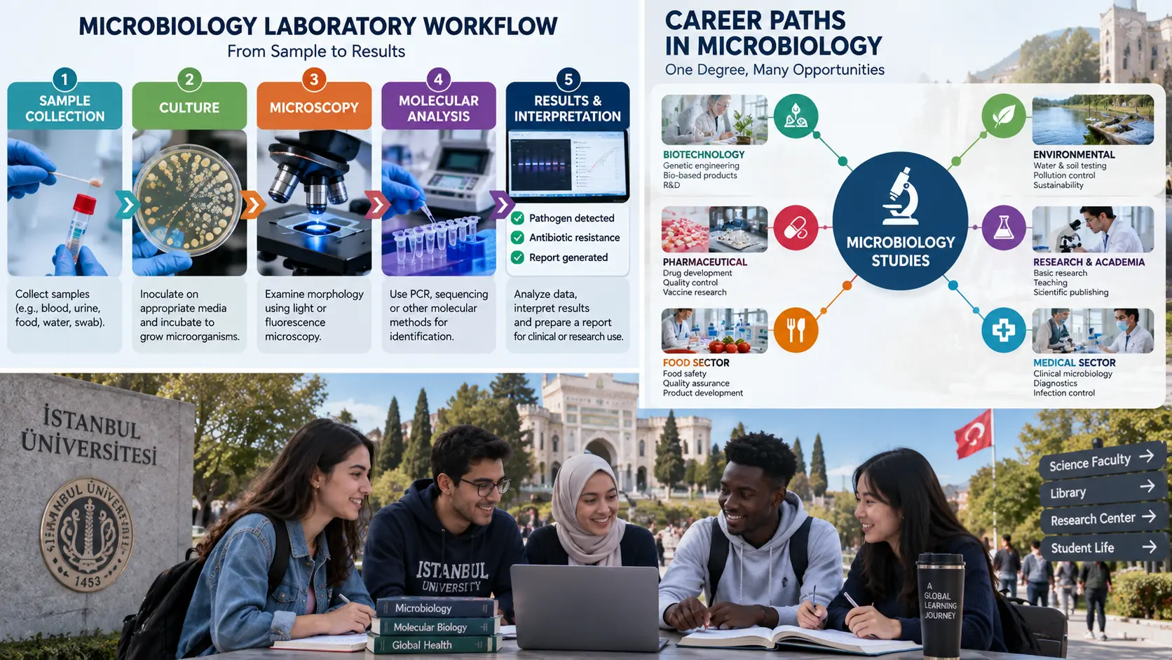 International microbiology students at a university in Turkey