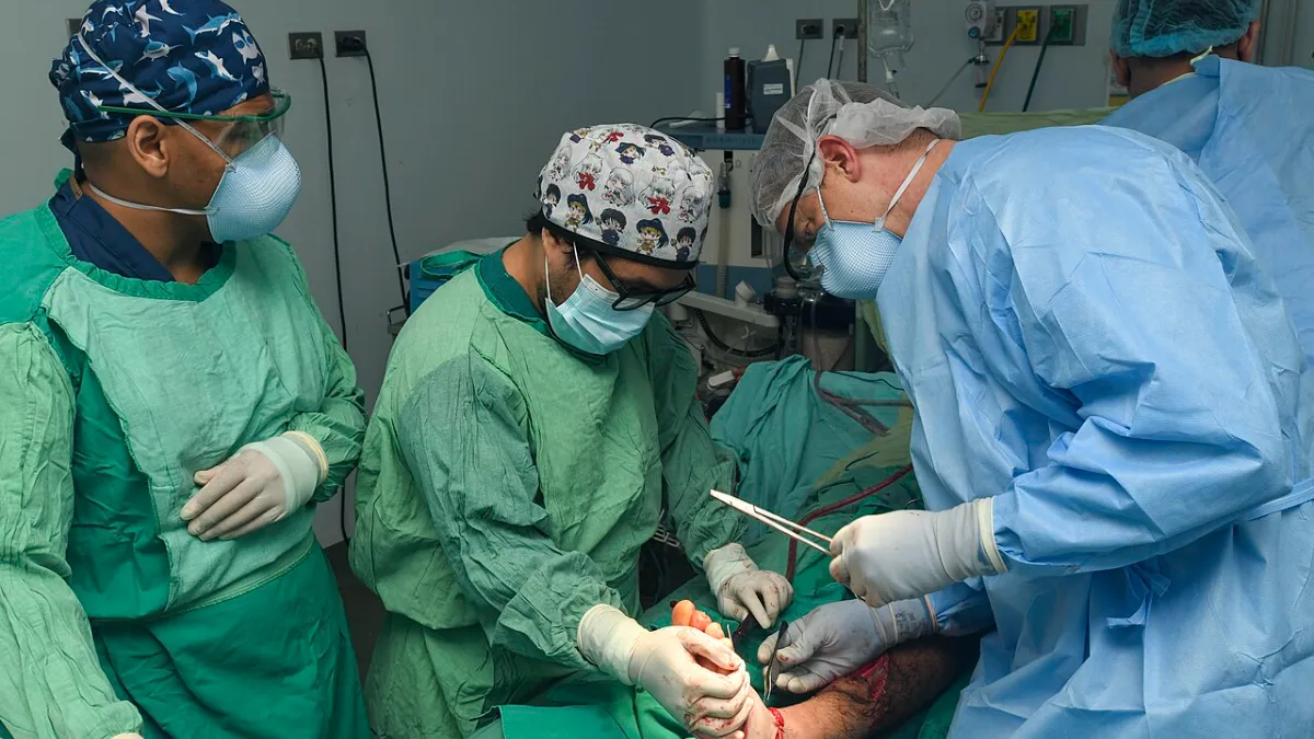 Dental and medical students during clinical training