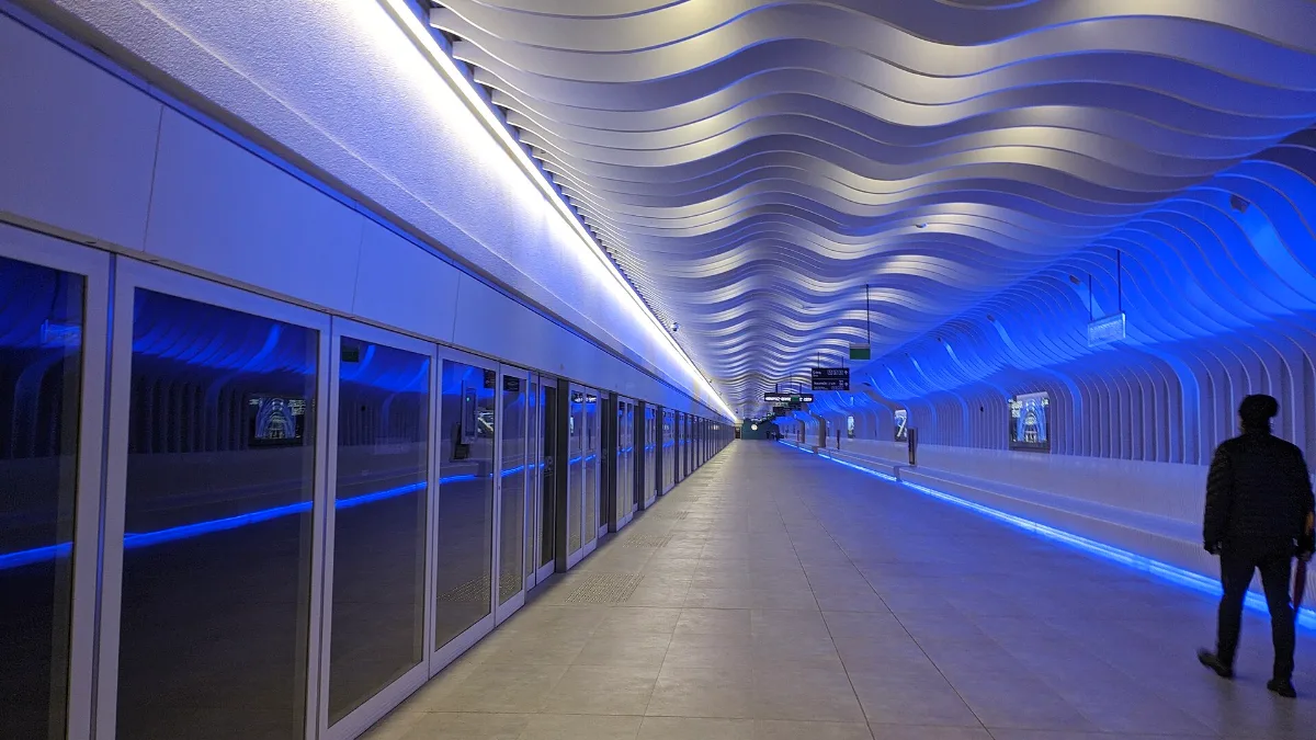 Modern Istanbul metro platform, part of why Turkey is safe for international students to get around