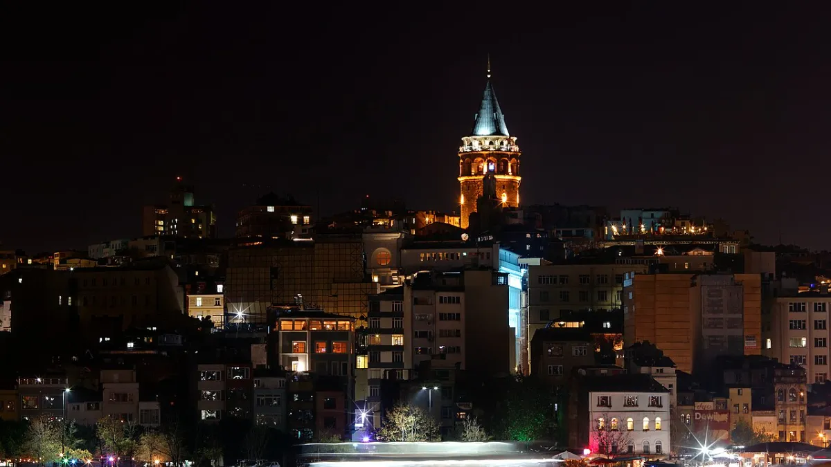 Galata Tower and the Istanbul skyline at night