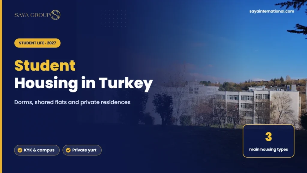 Student accommodation in Turkey: university dormitory blocks on Hacettepe Beytepe campus