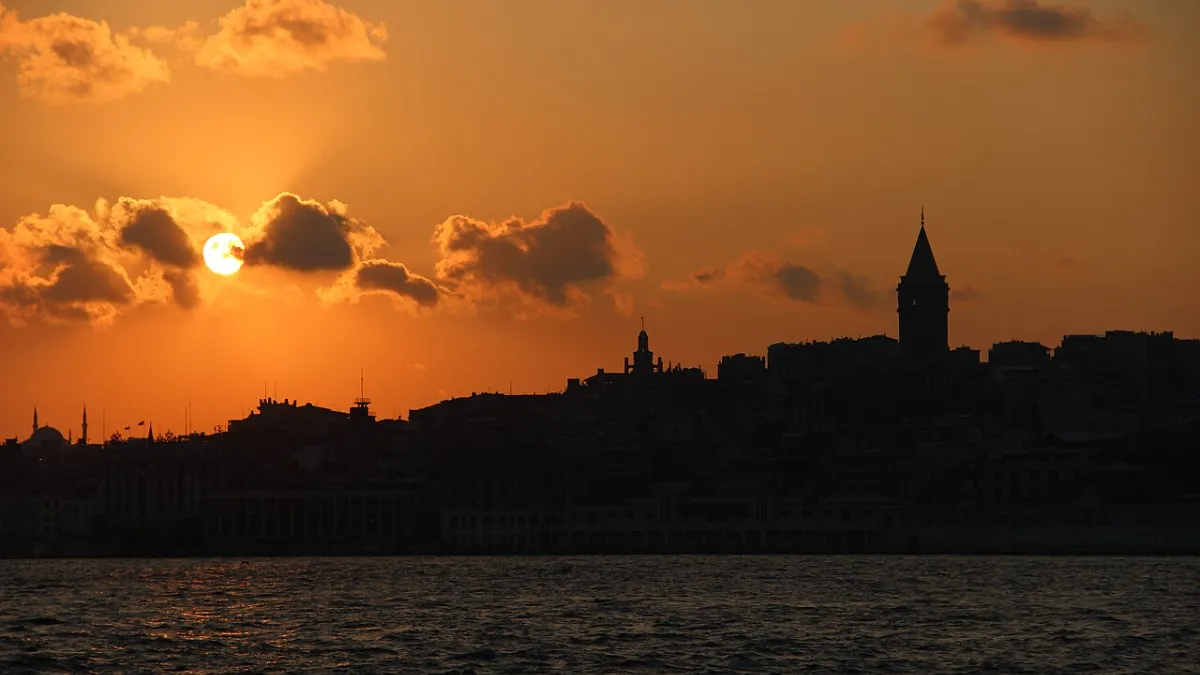 Sunset over the Istanbul skyline