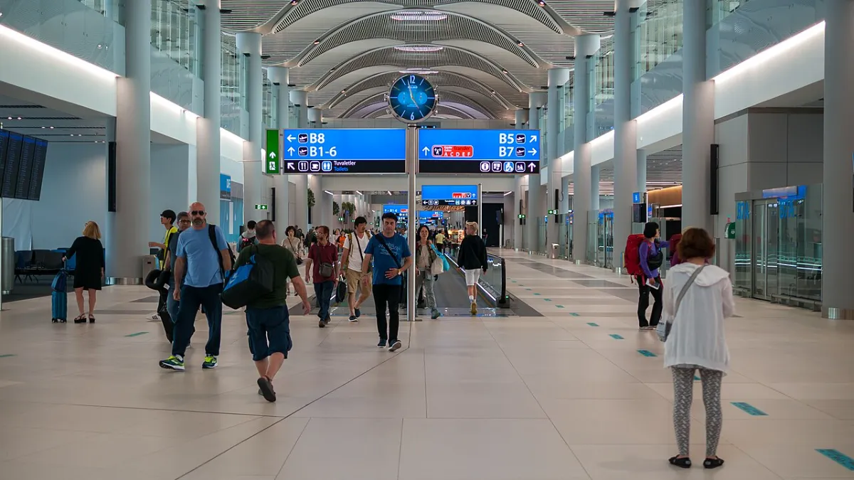 Passengers in the terminal of Istanbul Airport