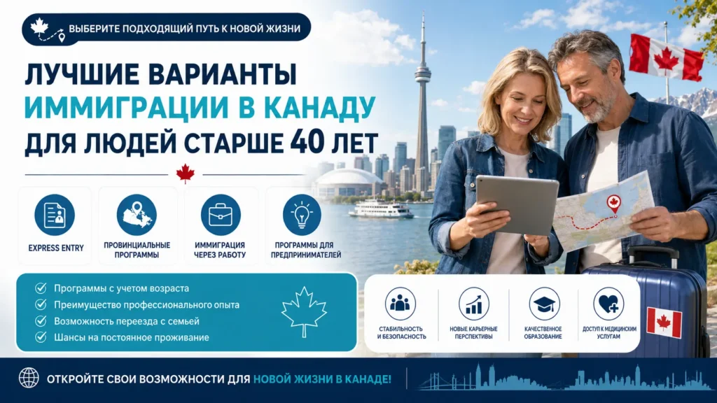 Лучшие варианты иммиграции в Канаду для людей старше 40 лет (руководство 2026 года)